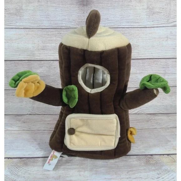 Unipak Designs Plush Tree Trunk Stuffed Toy Brown Green Yellow 12" 2014 - Picture 1 of 6